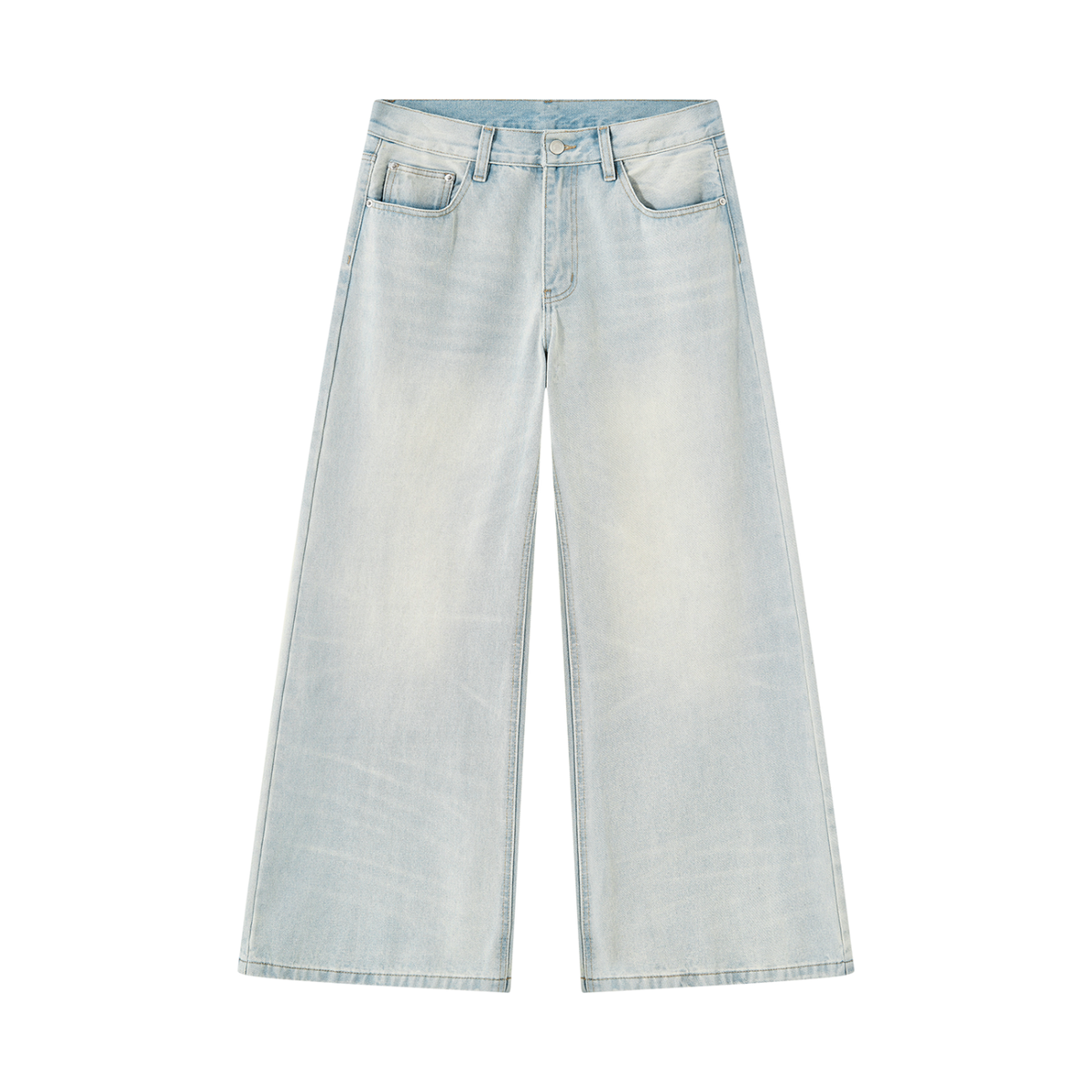STILL. Men's Light Wash Wide Leg Jeans in Light Wash Blue