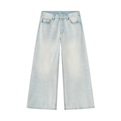 STILL. Men's Light Wash Wide Leg Jeans in Light Wash Blue