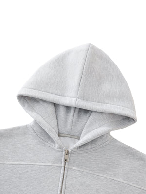 STILL. Contrast Stitch Boxy Zip Hoodie, additional view