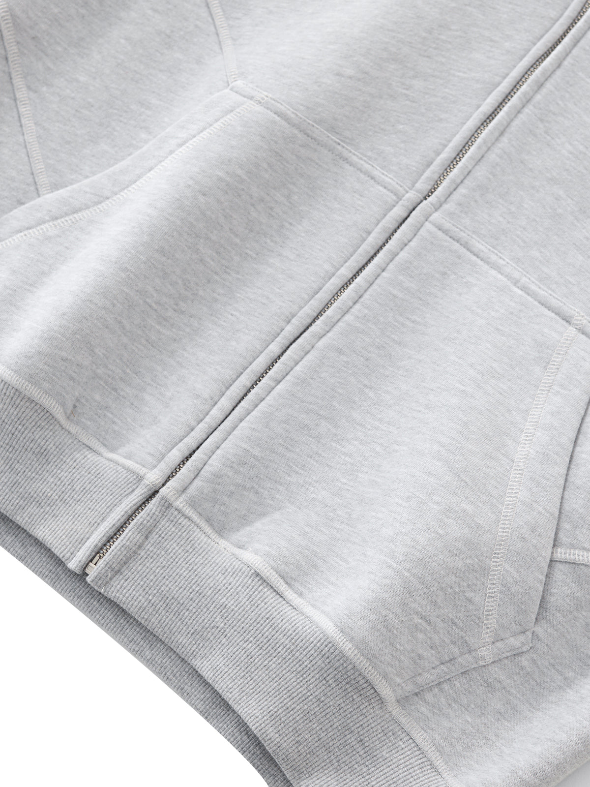 STILL. Contrast Stitch Boxy Zip Hoodie, additional view