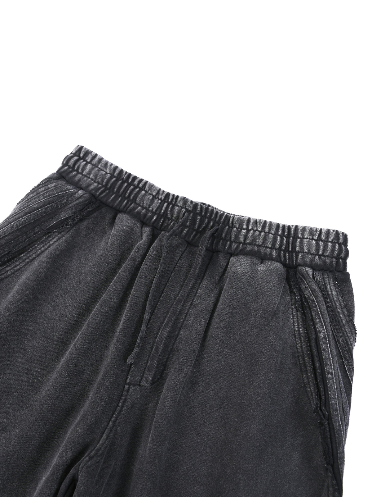 STILL. Vintage Washed Tape Raw Edge Sweatpants, detail view