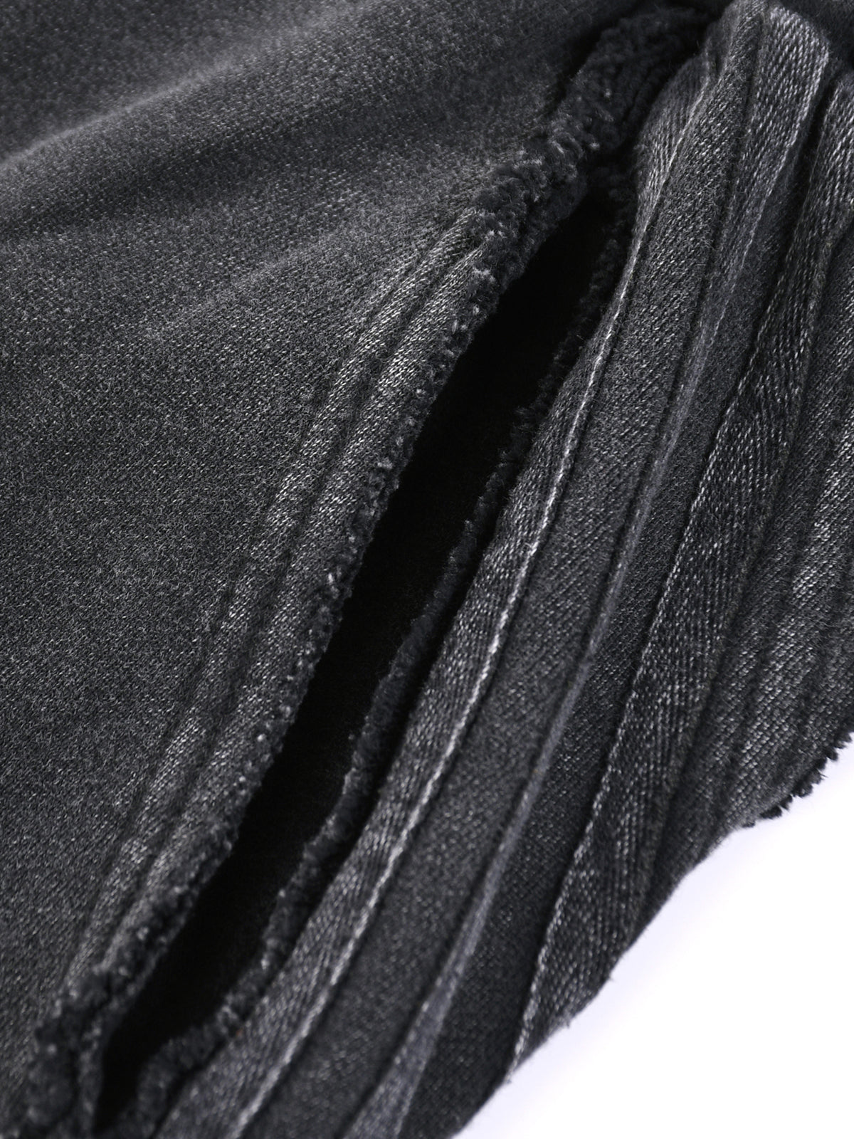 STILL. Vintage Washed Tape Raw Edge Sweatpants, detail view