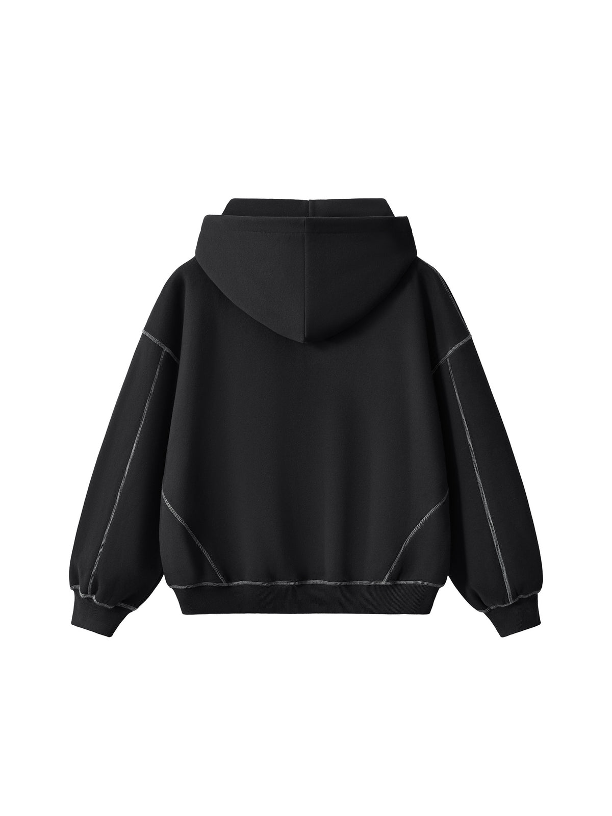STILL. Contrast Stitch Boxy Zip Hoodie, additional view