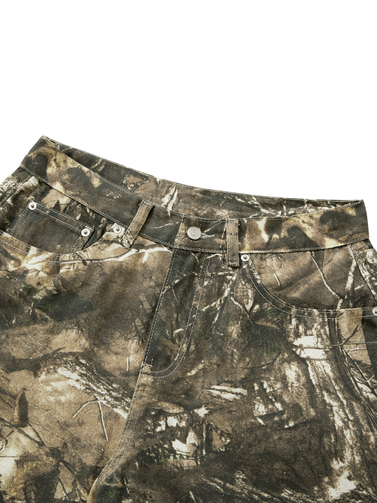 STILL. Men's Tree Camo Shorts, detail view