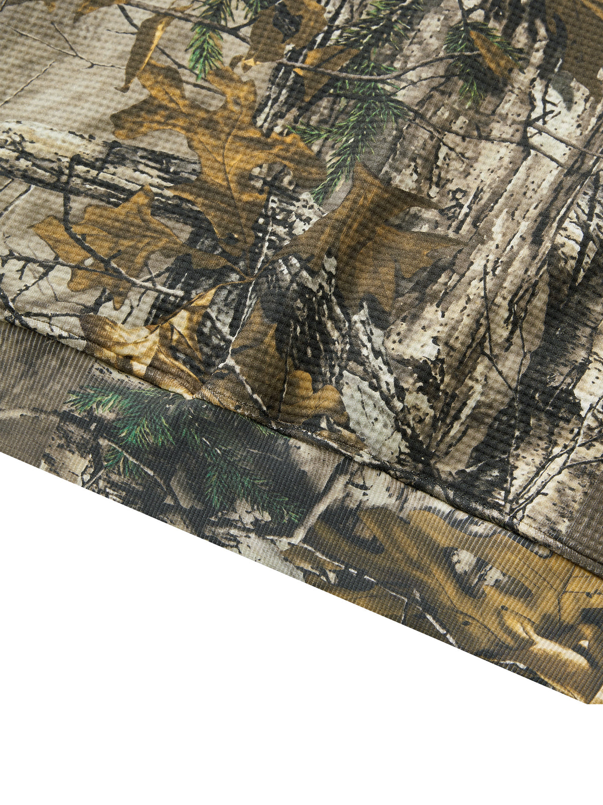 STILL. Unisex Waffle Tree Camo Boxy Hoodie, detail view