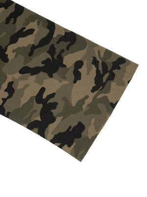 STILL. Unisex Camo Waffle Raw Edge Long Sleeve T-Shirt, detail view